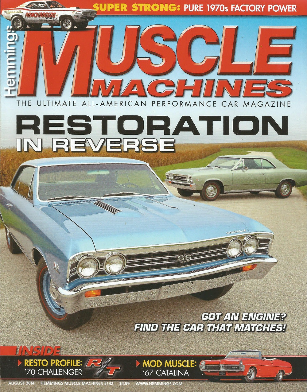 Hemmings Muscle Machines 2014 Aug L78 Chevelles 428cj 440 Six 2010 2019 Jims Mega Magazines